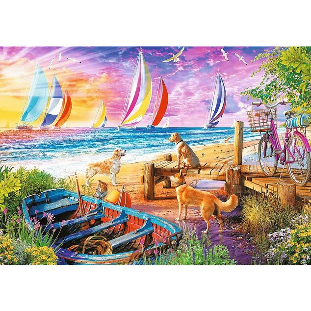 Trefl Prime puzzle 1000 UFT - Čas dovolenky: Plachetnica
