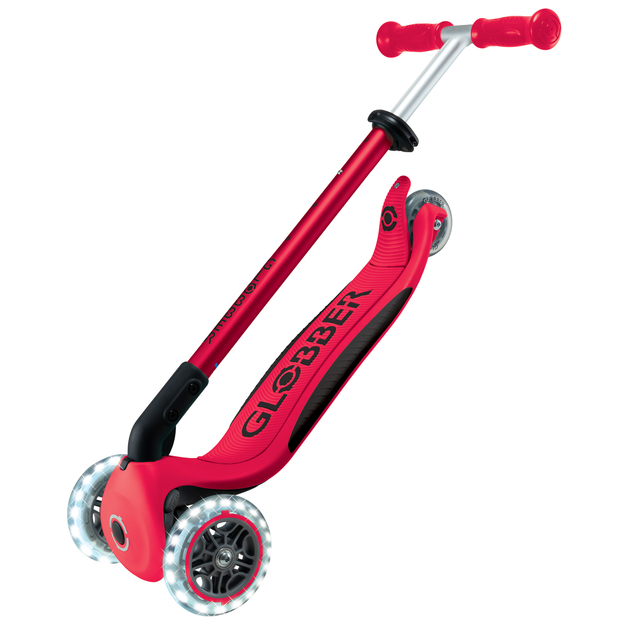 Trottinette pliable pour enfants Globber Elite Lights New Red