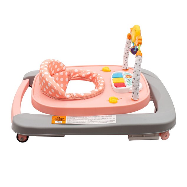 Detské chodítko so silikónovými kolieskami New Baby Forest Kingdom Pink
