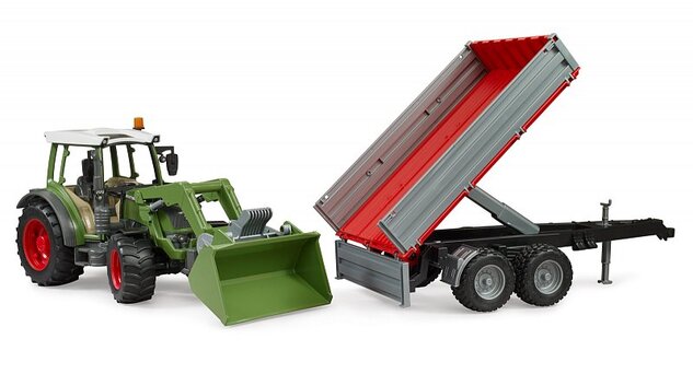 Bruder Fendt Vario 211 traktor s vlekom a nakladačom