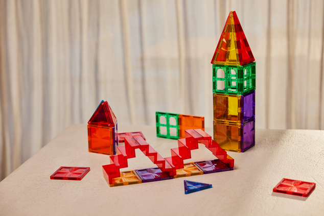 Cleverclixx – Jeu de construction magnétique – Ensemble avec escaliers Intense – 34 pcs