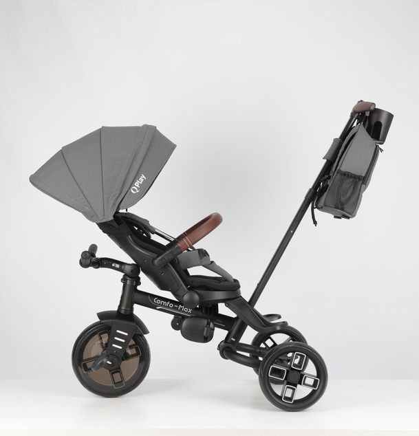 QPLAY Trojkolka Comfo Max Grey, 8 v 1, vek 10-72 mesiacov