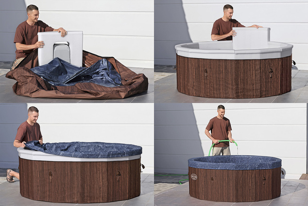 Bestway 6001W Pezsgőfürdő LAY-Z-SPA®Toronto AirJet™ 6 személyre (Energiatakarékos) 190 x 70 cm