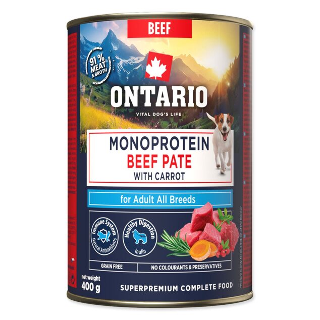 Konzerva Ontario Adult monoprotein hovädzie paté s mrkvou 400g