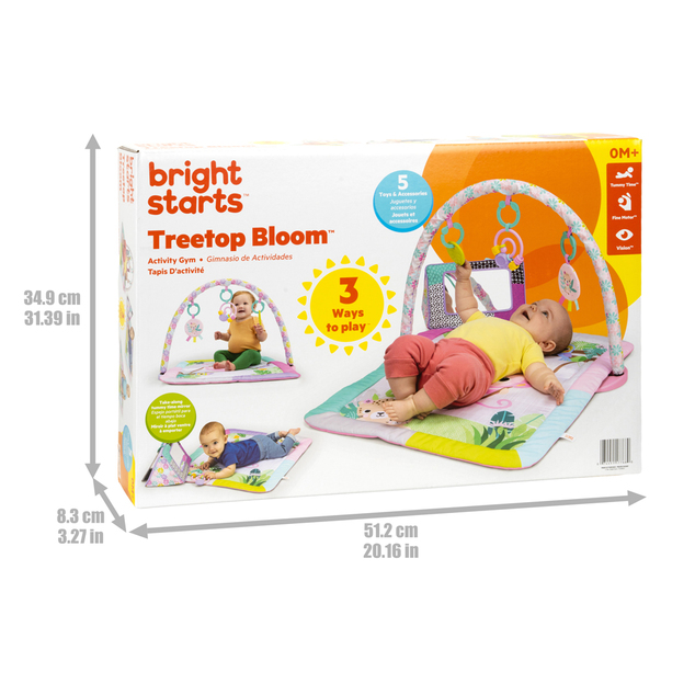 BRIGHT STARTS Tapis de jeu pour le développement moteur et sensoriel Treetop Bloom™, 0m+