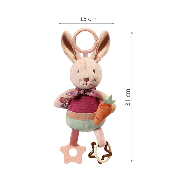 BABYONO Hračka závesná s hryzačkou Rabbit Karo 0m+