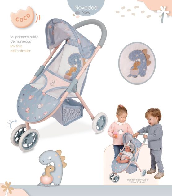 DeCuevas 90280 Športový kočík pre bábiky trojkolesový COCO 2024 - 55 cm