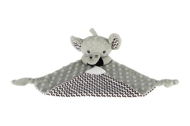 Slon babyted  uspávačik, hryzátko, hrkálka plyš 25x25cm