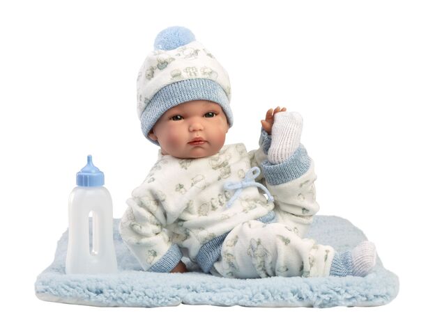 Llorens 63509 NEW BORN NIÑO - muñeca bebé realista con cuerpo de vinilo completo