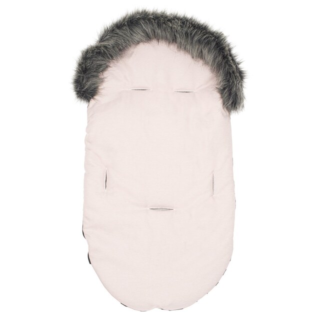 Kinderfußsack NEW BABY mit Fell dusty pink