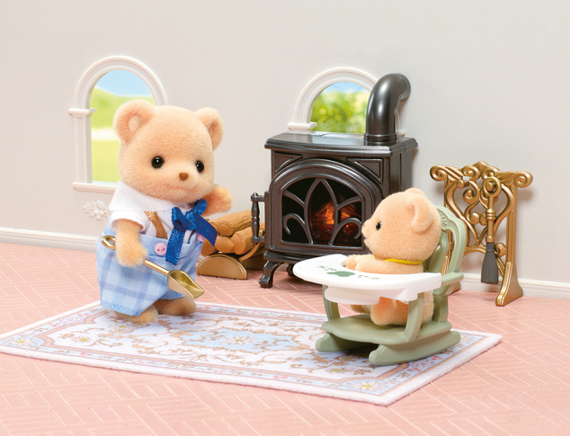 Sylvanian Families Möbel - elegantes Esszimmer mit Kamin