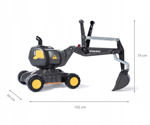 Rollytoys RollyDigger Pojazdný Otočný Bager Volvo šedý