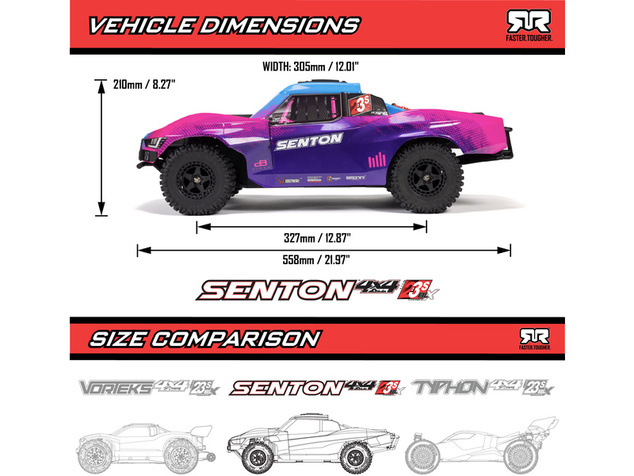 Arrma Senton 223S BLX 4WD 1:10 RTR DSC modrá
