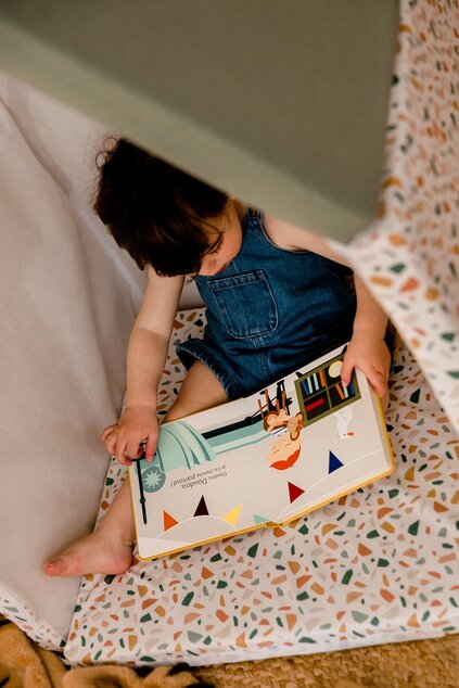 Tappetino da gioco pieghevole imbottito per bambini 5 in 1, Terazzo