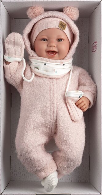 Llorens 84480 NEW BORN - realistická bábika bábätko so zvukmi a mäkkým látkovým telom - 44