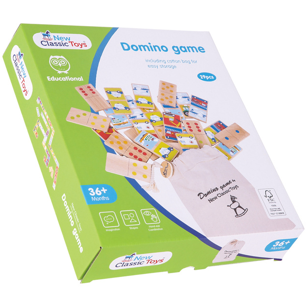 New Classic Toys Drevené domino - dopravné prostriedky