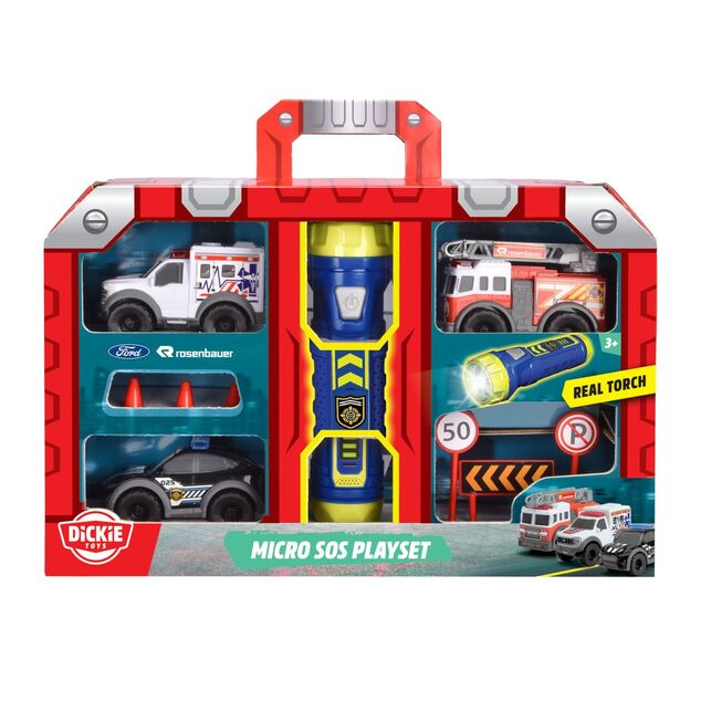 Dickie SOS Mikro Set s baterkou 9 cm