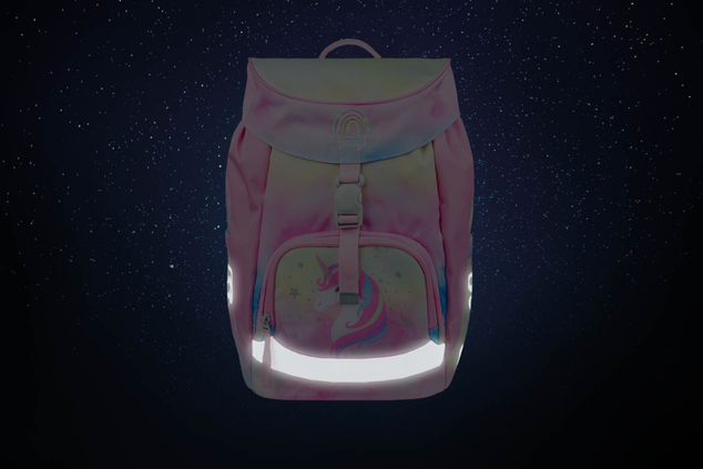 BAAGL SET 5 Airy Rainbow Unicorn: zaino, astuccio, sacca, grembiule, portafoglio