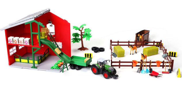 Bburago Farmland Pferdestall mit Traktor