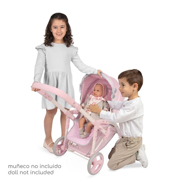 DeCuevas 81675 Skladací kočík pre bábiky 3 v 1 s prenosnou taškou Sophie 2025 - 75 cm