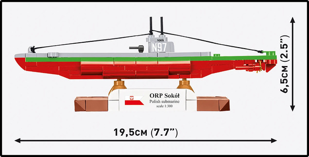 Cobi Poljska podmornica ORP SOKÓŁ, 1:300, 137 k