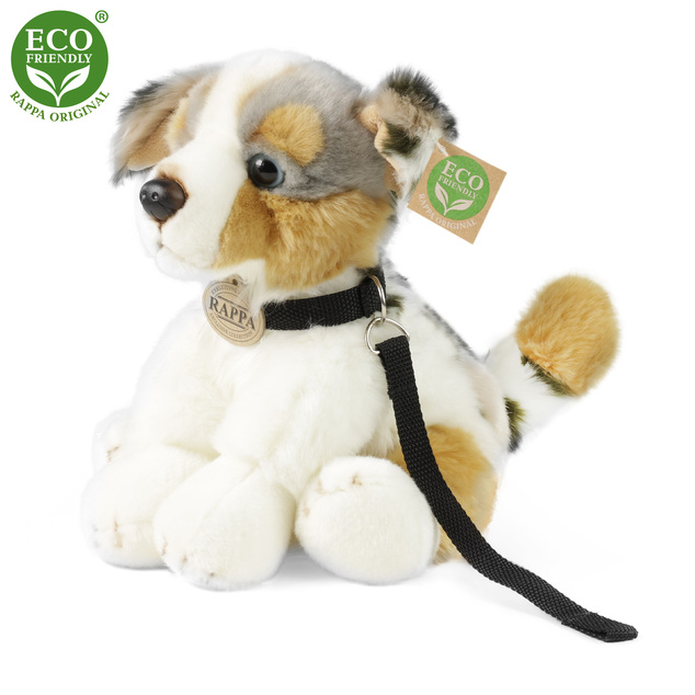 Câine de pluș ciobanesc australian cu lesă 28 cm ECO-FRIENDLY