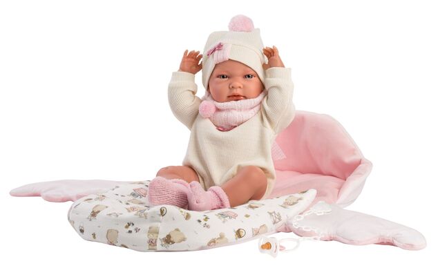 Llorens 73884 New born dievčatko - realistická bábika bábätko s celovinylovým telom