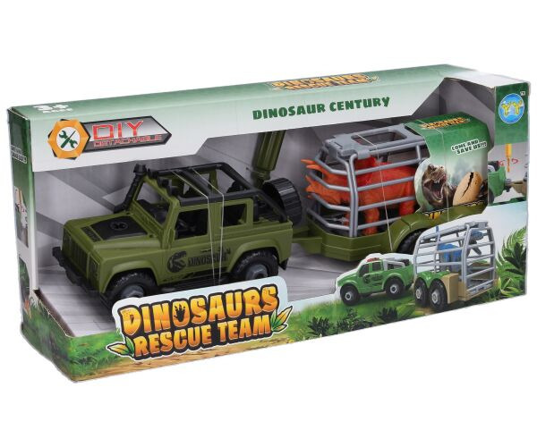 Auto skrutkovacie s vlečkou a dinosaurom 34 cm