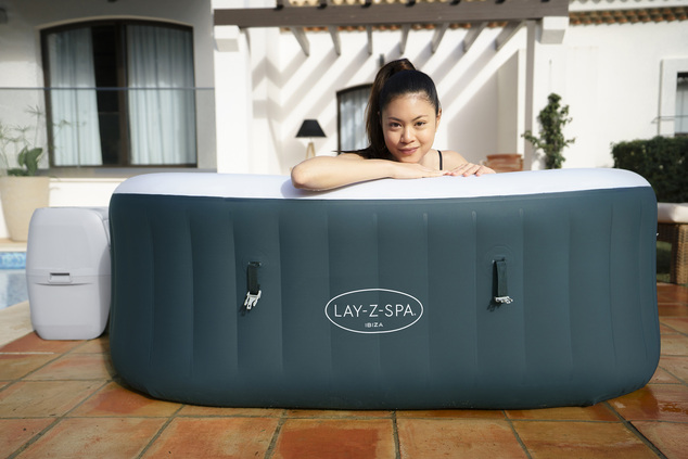 Bestway 6002U Jacuzzi LAY-Z-SPA® Ibiza AirJet™ para 4 personas (Ahorro de energía) 180x180x70 cm
