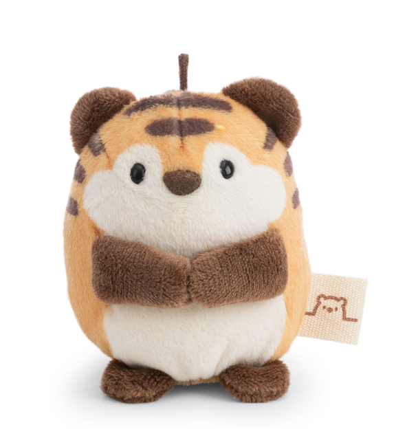 NICI plyš MyMochi Tiger Tiggy 8cm v kostýme hamburger a uhorka, set darčekové balenie