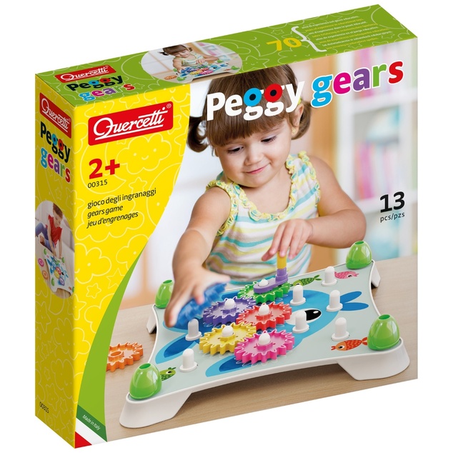 Quercetti Jumbo Gears - farebné ozubené kolesá