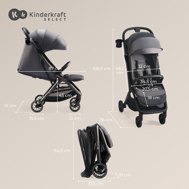 KINDERKRAFT Kočík športový Nubi 2 Sand Beige
