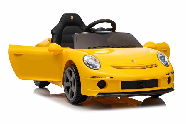 Elektrické autíčko RUF GT 12V, žlté, Otváracie dvere, 2.4 GHz diaľkové ovládanie, LED svet