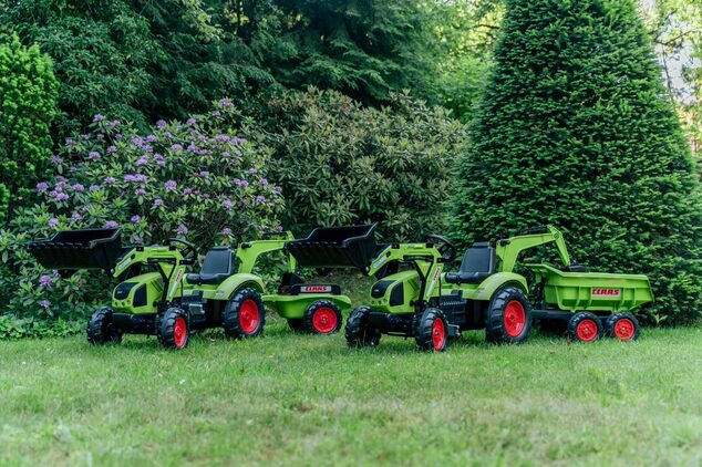 Falk Šliapací traktor veľky 2070Y Claas Arion 430 s nakladačom, rýpadlom a vlečkou