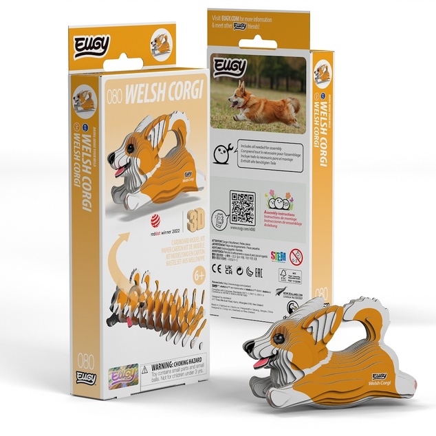 EUGY Pes Welsh Corgi 3D kartonová skládačka