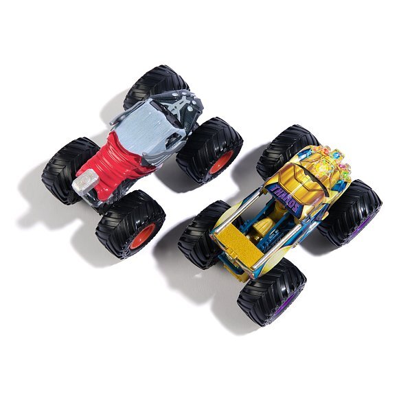 Monster Jam - zberateľský kovový model auta Monster Truck, Marvel, set 2 modelov, assort,