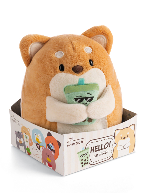 NICI plyš MyMochi Psík Hiro 16cm s bubble tea v darčekovom balení, 11x12x6,5cm