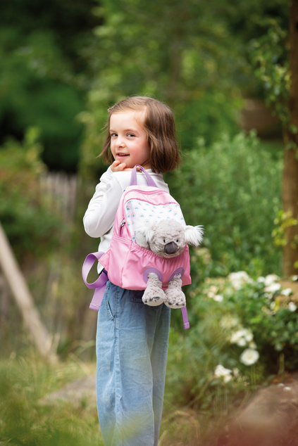 NICI Rucksack 21x26cm mit Plüschtier Koala 25cm, rosa
