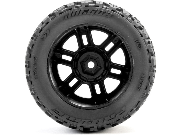 Pro-Line koleso 1:16 s pneu Jaeger, disk Split Six čierny 12mm (2): Arrma Mini Kraton