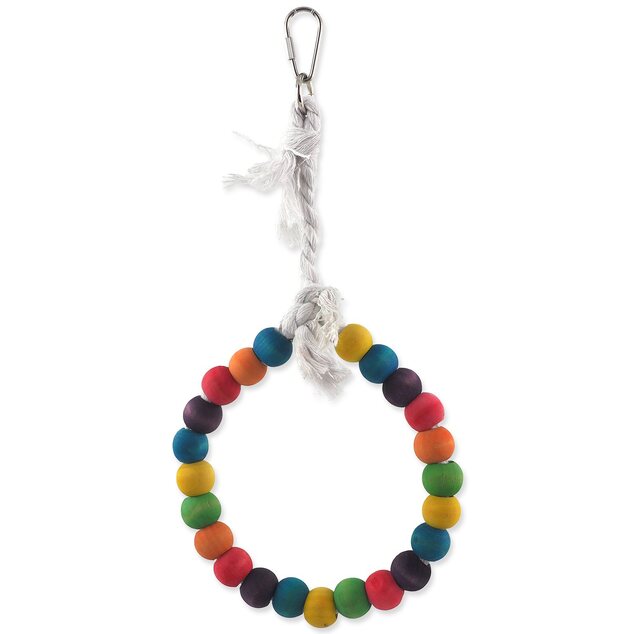 Toy Bird Jewel Holzschaukel mit farbigem Seil, Kreis 15 cm