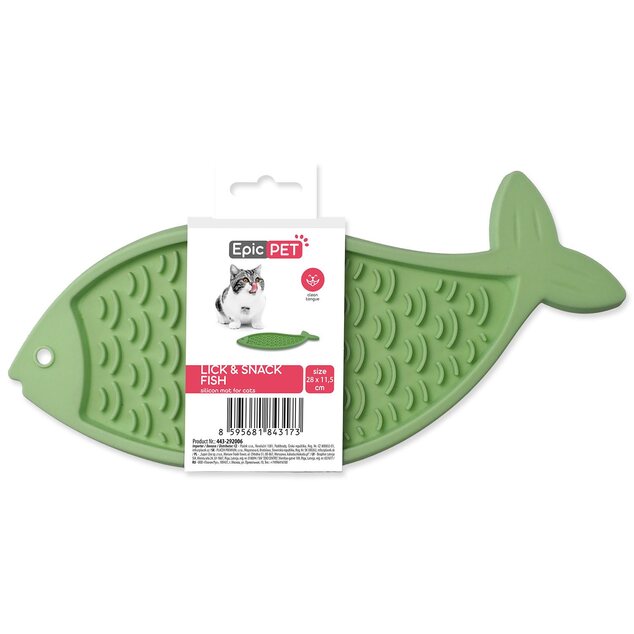 Podložka lízacia Epic Pet Lick&amp;Snack ryba pastelová zelená 28x11,5cm