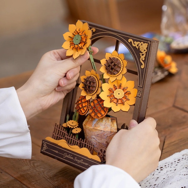 RoboTime 3D drevené puzzle Zlaté slnečnice