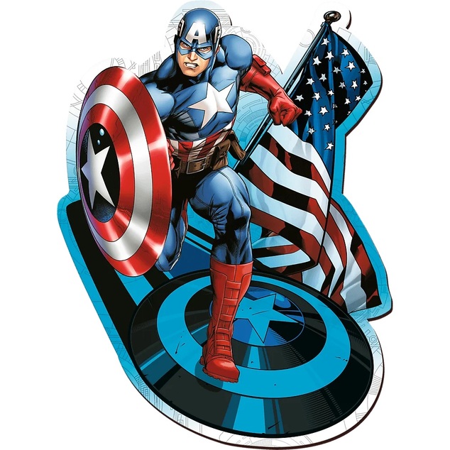 Trefl Drevené puzzle 160 dielikov - Nebojácny Kapitán America / Disney Marvel Heroes