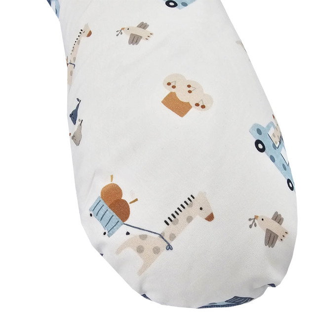 EKO Coussin d'allaitement Velvet Giraffe bleu 180 cm