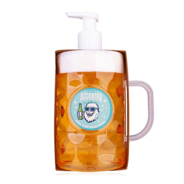 ACCENTRA 2in1 Shampoo/Gel doccia Men's Collection Winter shaker effetto birra Legno di cedro
