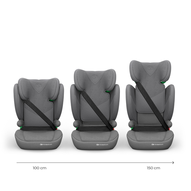 KINDERKRAFT Autosedačka Junior Fix 2 Plus (100-150 cm) Šedá