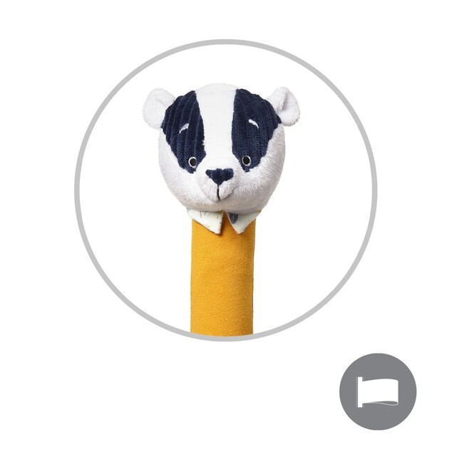BABYONO Jouet couineur avec hochet blaireau Edmund, 3m+