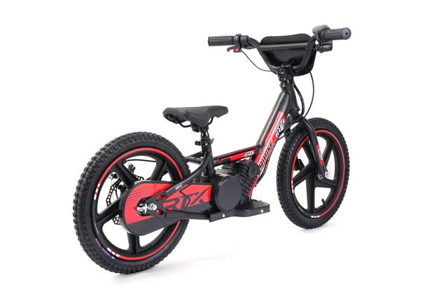 Gyermek elektromos futóbicikli RIRIBIKE RTX6 24V (16”), piros, Lítium akkumulátor, 250W Motor