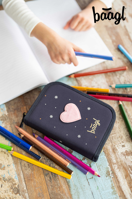 BAAGL Astuccio scolastico a un piano Unicorn Gold