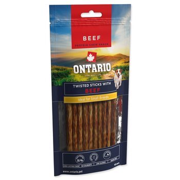 Pochoutka Ontario Protein žvýkací točené tyčinky s hovězím 10ks 12,7cm
